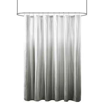 Madison Park Ara Embossed Ombre Shower Curtain, Grey, Grey