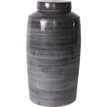 Tea Jar Service Items Vase Iron Gray Colors May Vary Variable Ceramic