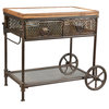 Gerard Metal Marble Wood Cart