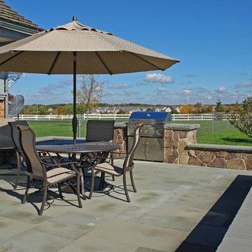Outdoor Fire Pit, Built-In-Grill, Dining & Living Area