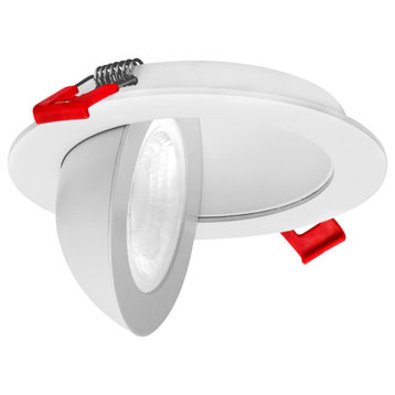 DGF 4" Selectable Canless Floating Gimbal LED Recessed Downlight, White