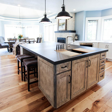 White and Gray Kitchen with Massive Storage Solutions