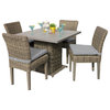 Cape Cod Square Dining Table With 4 Chairs, Gray