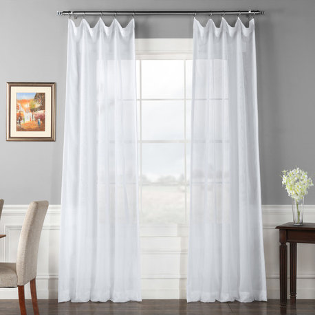 Signature White Sheer Curtain Single Panel, 50"x120"