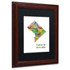 Watson 'District of Columbia State Map-1' Art, Wood Frame, 11"x14", White Matte