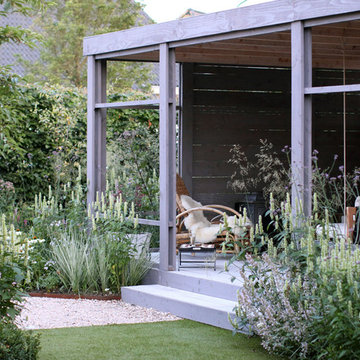 Romantic garden with veranda