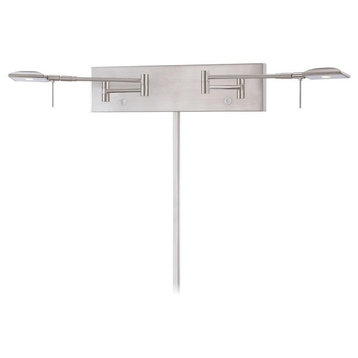 Save Your Marriage2-Light LED Swing Arm Brushed Nickel