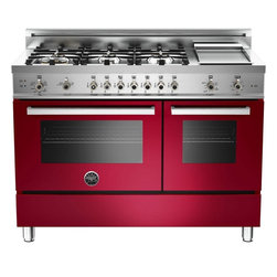 Bertazzoni PRO486GGASVI Wine 48" Professional Series Gas Range - Natural Gas - Gas Ranges And Electric Ranges