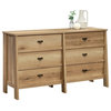 Bowery Hill 6 Drawers Farmhouse Engineered Wood Dresser in Timber Oak