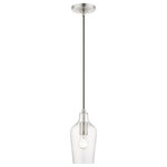 Livex Lighting - Avery 1 Light Mini Pendant, Brushed Nickel - This 1 light Mini Pendant from the Avery collection by Livex Lighting will enhance your home with a perfect mix of form and function. The features include a Brushed Nickel finish applied by experts.