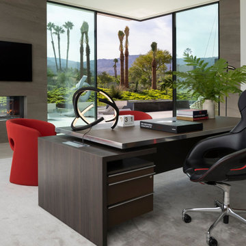 Serenity Indian Wells luxury desert mansion modern home office views