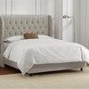 Pemberly Row Upholstered California King Tufted Panel Bed, Gray