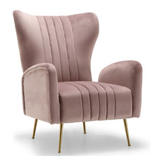 Opera Velvet Accent Chair, Pink