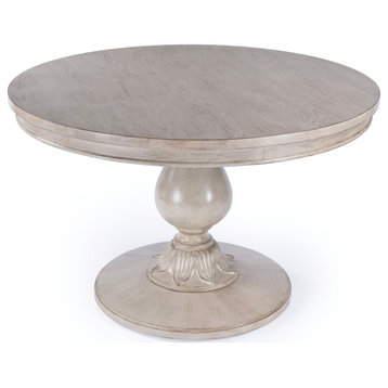 Evie 48" Round Pedestal Dining Table, Driftwood