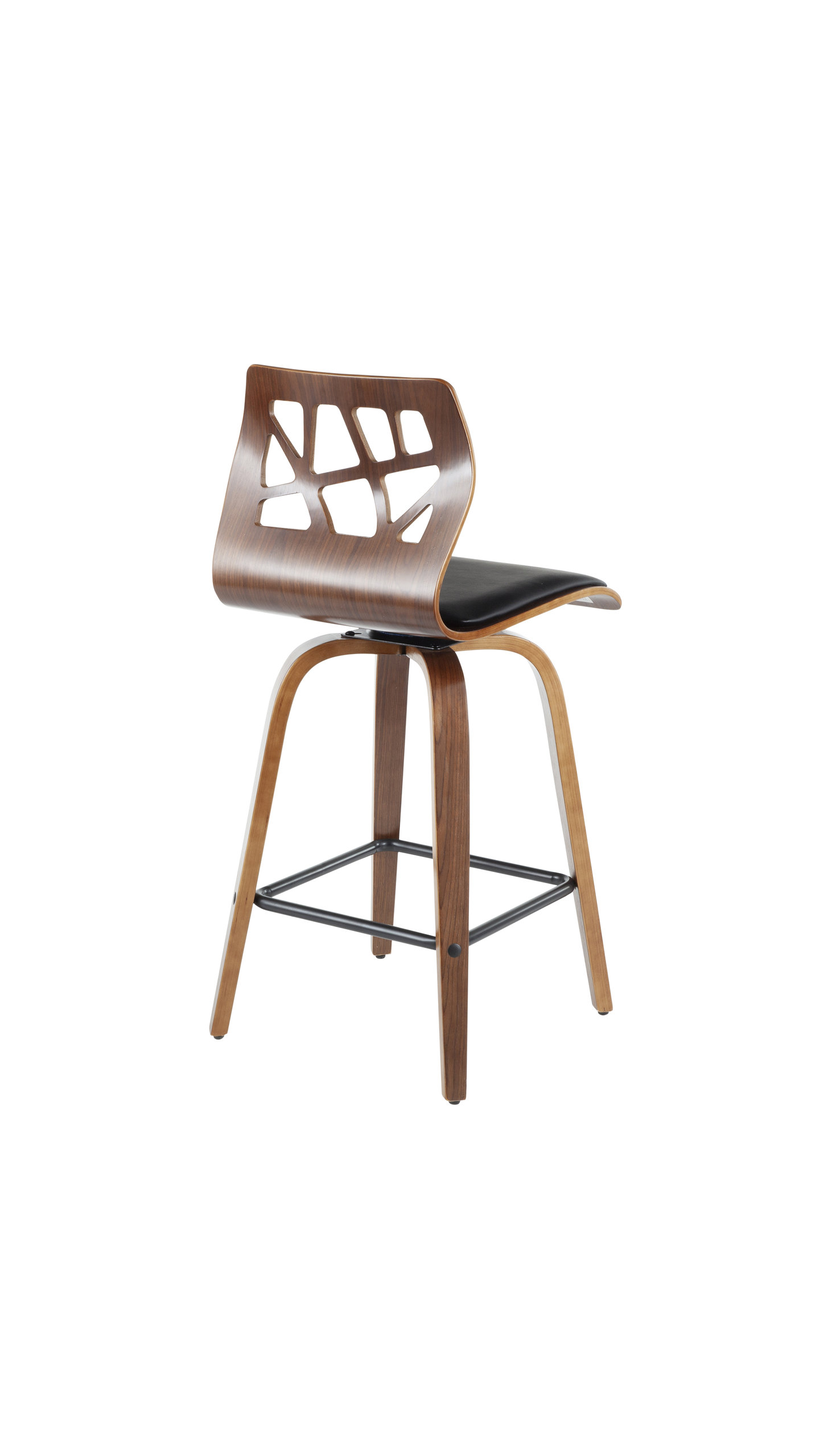 Folia Counter Stool, Set of 2, Black Pu