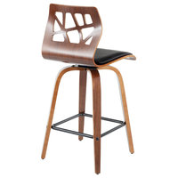 Folia Counter Stool, Set of 2, Black Pu