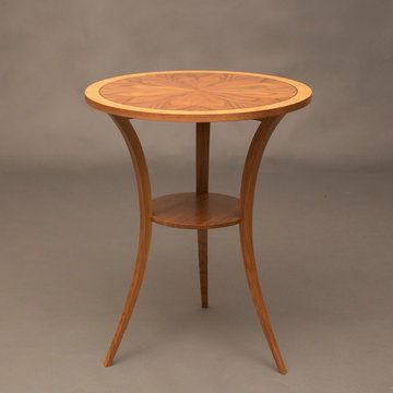 Round Walnut Occasional Table