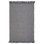 KAS - KAS Maui 1341 Houndstooth Rug, Gray, 7'9"x9'9" - Our Maui collection represents that natural boho, free spirit look and feel we all yearn for. Made in India, these soft hand-woven wool flatweaves add a neutral element to any room, while the braided fringe adds that trendy touch of rustic we love! Maui has a durable cotton backing and a low 1/4" pile height making them perfect for everyday living.
