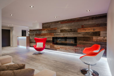 Inspiration for a mid-sized modern basement remodel in Toronto