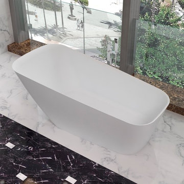 ADM Bathroom Rectangular Freestanding Bathtub, White, 68.1" - SW-121 (68 x 32)