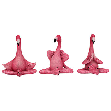The Zen of Pink Flamingos Yoga Statues