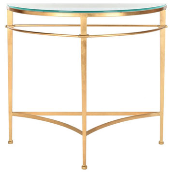 Tiker Antique Gold Glass Console Table