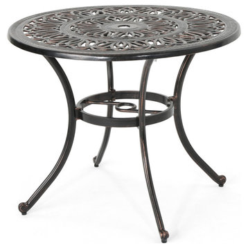 Athena Outdoor Round Cast Aluminum Dining Table