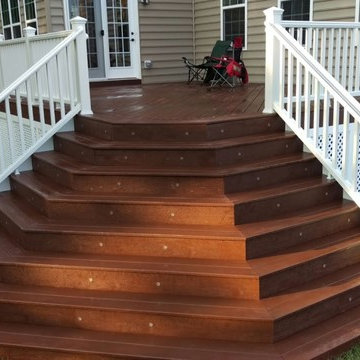 trex deck with custom stairs