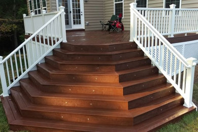trex deck with custom stairs