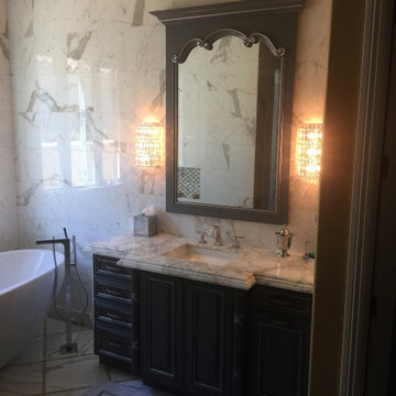 Custom Handcrafted French Parisian Bathroom Vanity, Black