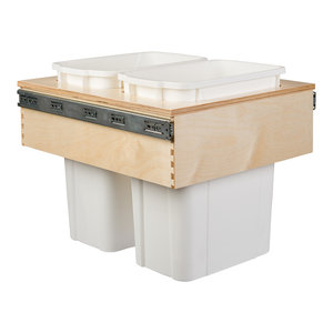 Century Components 34 Qt White Single Top Mount Pull Out Waste Bin