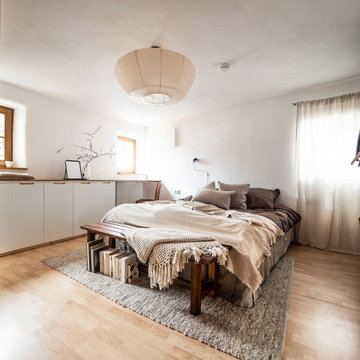 Schlafzimmer in sanften Naturtönen