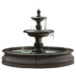 Campania - Caterina Outdoor Water Fountain in Basin, Alpine Stone - Sit back and imagine how this Caterina Outdoor Water Fountain in Basin will look in your favorite outdoor area. The Caterina Outdoor Water Fountain in Basin features a 6 foot fiberglass glass basin that is surrounded by six beautiful copings, to create the perfect view from any angle. Choose from a selection of multi-step, hand-applied finishes that weather naturally in an outdoor environment to best coordinate with your outdoor decor.