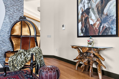 Example of an eclectic living room design in Boise