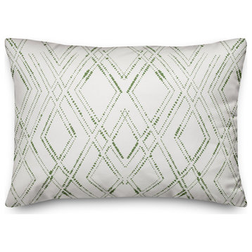 White and Green Diamond 20x14 Spun Poly Pillow