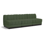 Meridian Furniture - Quinn Chenille Upholstered 3-Piece Modular Sofa, Green - The Quinn Modular Sofa is a stunning piece crafted in a rich and luxurious green chenille fabric. Its awe-inspiring design and exceptional quality make it a perfect addition to any space, whether it's a living room, bedroom, or office. The sofa's plush cushioning and sturdy frame provide both comfort and durability, ensuring that it will be a favorite for years to come. Whether you're looking for a statement piece or simply a comfortable seating option, the Quinn sofa is an excellent choice.