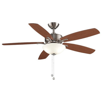 Aire Deluxe 52" Brushed Nickel With Cherry/Dark Walnut Blades