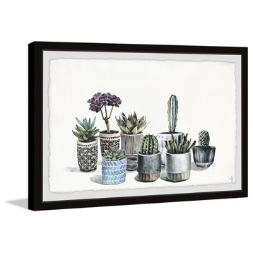 "Garden of Succulents" Framed Painting Print, 30"x20"