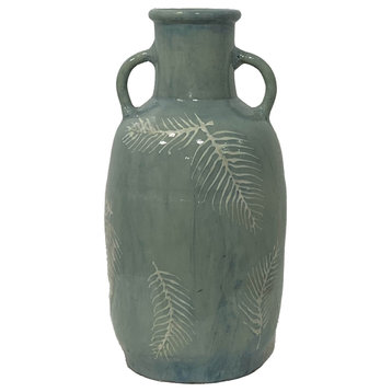 Terracotta, 23"H Leaf Eared Vase, Mint