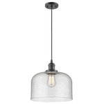 Innovations Lighting - Large Bell 1-Light LED Pendant, Oil Rubbed Bronze, Glass: Seedy - One of our largest and original collections, the Franklin Restoration is made up of a vast selection of heavy metal finishes and a large array of metal and glass shades that bring a touch of industrial into your home.