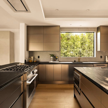 Modern Luxury Kitchen with Premium Black Aluminum Picture Window