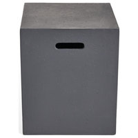GDF Studio Jaxon Outdoor 50,000 BTU Rectangular Fire Table with Tank Holder, Dark Gray