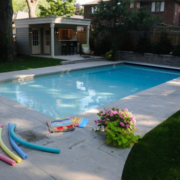 New pool with raised wall