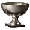 Serene Spaces Living Antique Aluminum Pedestal Bowl, 8" Diameter & 6.5" Tall