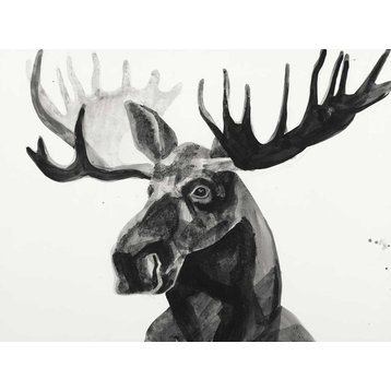 "Watercolor Moose" Fine Art Canvas Print, 72"x54"