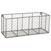 DII Modern Metal Medium Wall Mount Chicken Wire Basket in Gray (Set of 2)