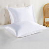 Luxury Silk-Cotton Blend Pillowcase Set of 2, 20'' x 26'', White