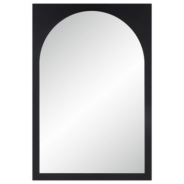 Bilzen 36" Tall Rectangular Arch Mirror, Matte Black