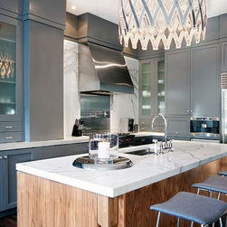 Calacatta marble counter & wall - Kitchen Countertops
