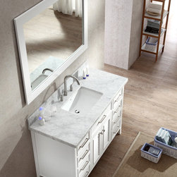 49 inch Single Sink Bathroom Vanity Set in White Finish - Bathroom Vanities And Sink Consoles